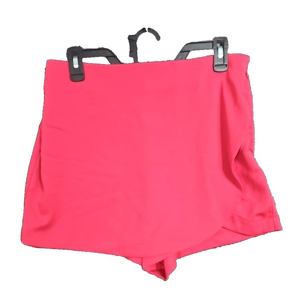 Japna Women's Large Red Faux Wrap Skort Back Pockets NWOT